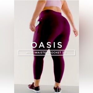 ❤️🩷Limited Inventory Fabletics Burgundy Oasis PureLuxe High-Waisted 7/8 Legging